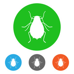 Aphid, sap-sucking insect. Icon set. Vector.