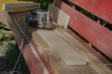 old master carpenter doing work