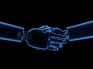 X-ray cyborg hand shake