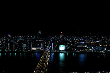Fototapeta na wymiar 夜景　川と橋