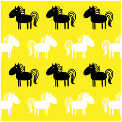 vector set of horses pattern