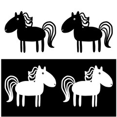set of farm animals , horse