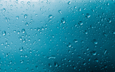 Blue water drops background texture