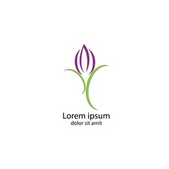 allium botany garden logo business vector - obrazy, fototapety, plakaty