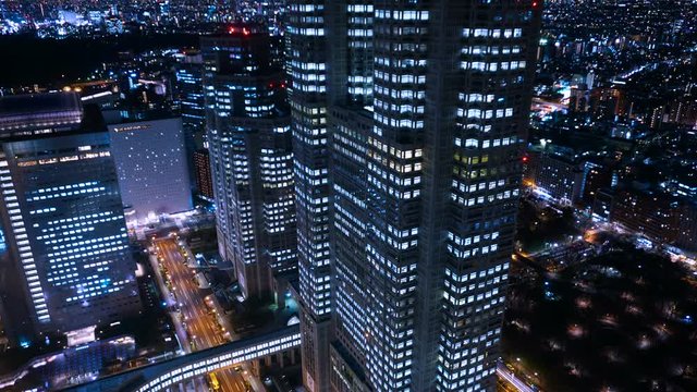 東京　新宿夜景　タイムラプス　4K