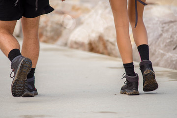 couple taking a hike together