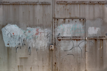 old industrial metallic door