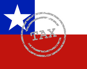 Steuer Stempel und Fahne von Chile