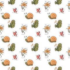 Seamless pattern for natural and St. Valentine's Day