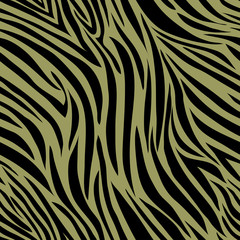 Zebra seamless pattern in abstract style in black and green,Vector illustration seamless swatch in the swatches panel, for wrapping paper, textile, fabric, wallpaper, fashion, clothing and bags