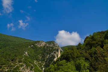 Fototapeta premium vista dal sentiero 208 fosso dell'eremo a Piobbico