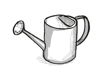 watering can Garden Tool Cartoon Retro Drawing © Redwater Vectors