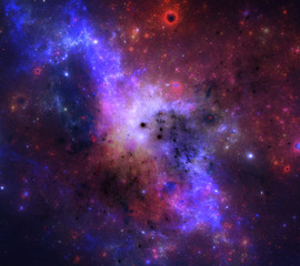 Illustration of a space scene on a dark background.