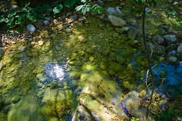 Ruscello di montagna a Piobbico nelle Marche