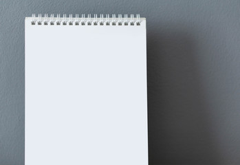 Blank desktop calendar with gray background