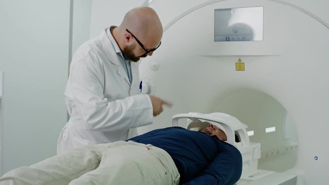 Patient visiting MRI procedure in a hospital