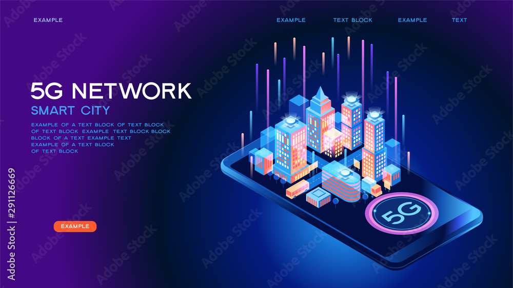 Aufkleber 5g network wireless technology vector concept. high-speed mobile internet. using modern digital devi