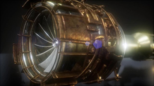 jet engine turbine parts rotate
