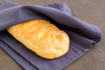 Ciabatta. Fresh italian ciabatta bread with herbs.