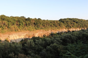 View of stone canyon in the middle of forest