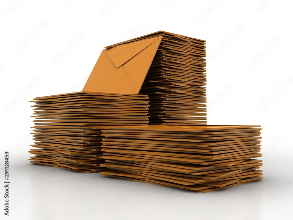 Aufkleber 3d rendering Envelope network     