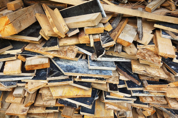 A pile of cut firewood