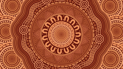 Illustration based on aboriginal style of background.