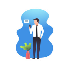 A Man Is Using A Smartphone