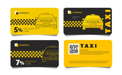 Set of discount cards templates for taxi service © YarM