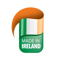 Ireland flag, vector illustration on a white background