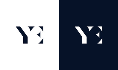 Abstract letter YE logo. This logo icon incorporate with abstract shape in the creative way. - obrazy, fototapety, plakaty