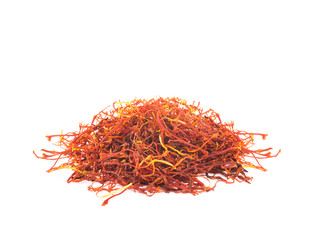 Naklejka premium dry saffron petals isolated on white
