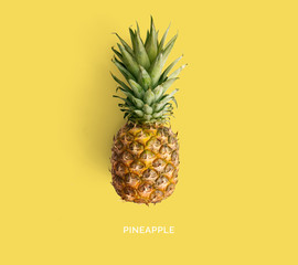Creative layout made of pineapple. Flat lay. Food concept.