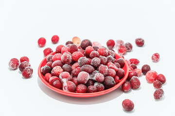 frozen mixed berry on white background
