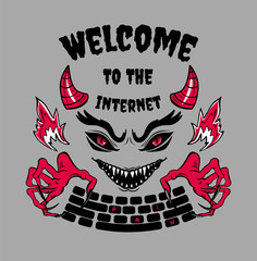 evil internet t-shirt print, tattoo