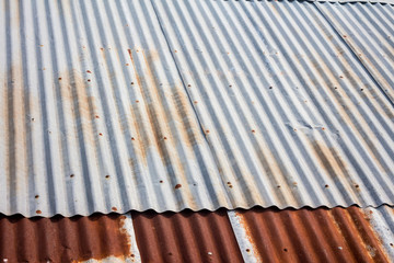 old zinc roof of a house