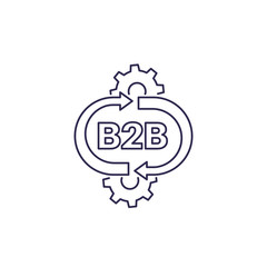 b2b service vector line icon on white