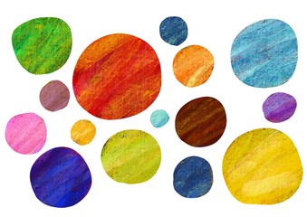 Grunge style handwritten colorful dots