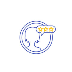 Customer review, feedback and rating vector line icon