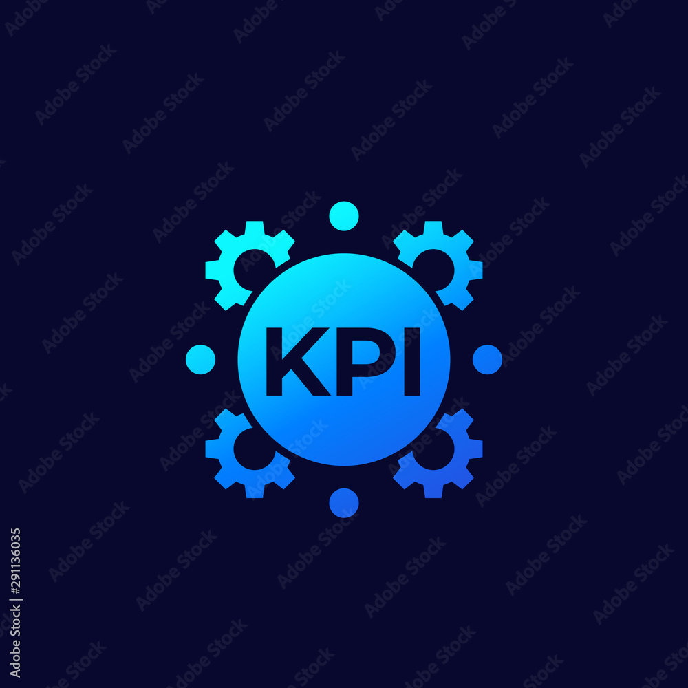 Poster kpi vector icon with gradient