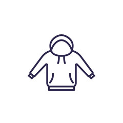 hoodie icon, line vector on white