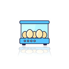 incubator with the eggs, vector outlined icon