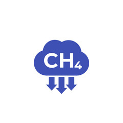 methane emissions, CH4 icon on white