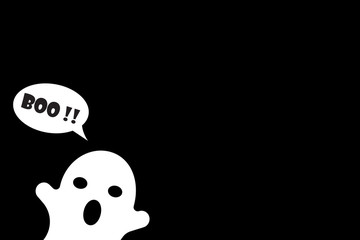 Halloween wallpaper, cute ghost in black background