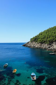 beautiful bay at Sutmiholjska beach near Babino Polje, Mljet island, Croatia