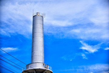 Sky and factory chimney