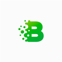 Letter B Design with dot shape. molecule and Lab Logo Design Element. perfect for technology,software, network and science brand. - vector