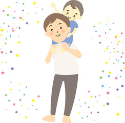 肩車　父と息子