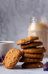 Fototapeta na wymiar cookies and milk