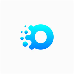 Letter O Design with dot shape. molecule and Lab Logo Design Element. perfect for technology,software, network and science brand. - vector
